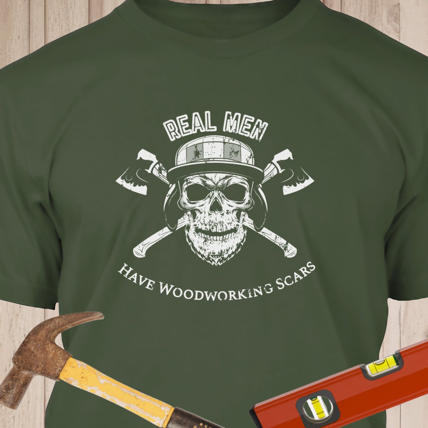 Real Men Have Woodworking Scars - Funny Woodworker & DIY T-Shirt